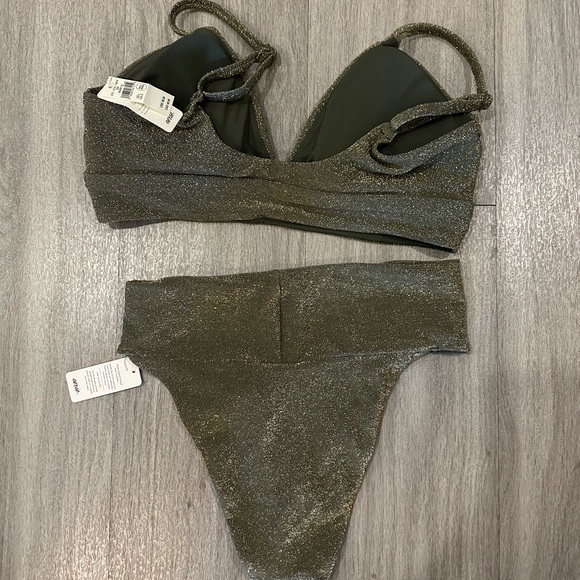 Shimmering Olive Green Bikini Set - Picture 2 of 2